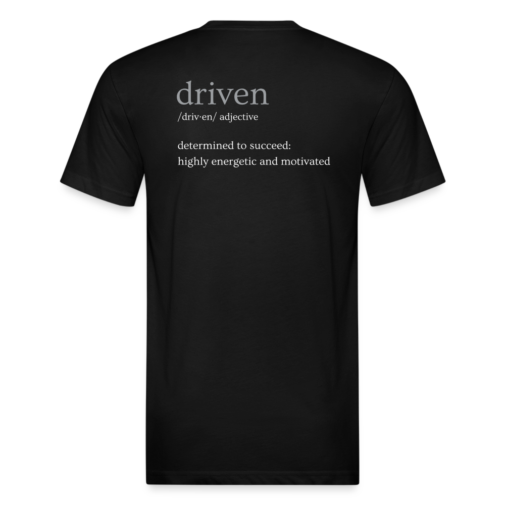 Driven: Adjective - black