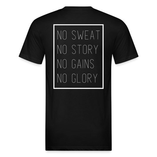 No Sweat - No Story. No Gains - No Glory Back - black
